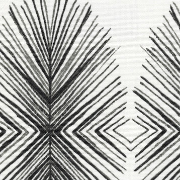 Tab Top Curtain Panels Pair Tulum Ink Geometric Black and Gray Cotton Linen