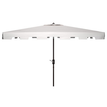 Safavieh Zimmerman 6.5'x10' Rectangle Market Umbrella, White