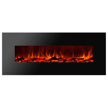 Electric Wall Mounted Fireplace Royal 72 inch with Logs | Ignis