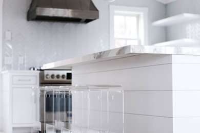 Inspiration for a coastal kitchen remodel in Boston