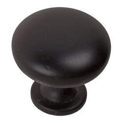 GlideRite Hardware - Hardware 1-1/8" Classic Round Cabinet Knob, Matte Black - Cabinet And Drawer Knobs