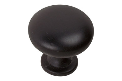 Hardware 1-1/8" Classic Round Cabinet Knob, Matte Black