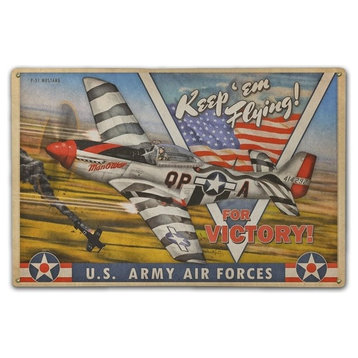 Keep Em Flying-P51 Mustangs for Victory, Classic Metal Sign