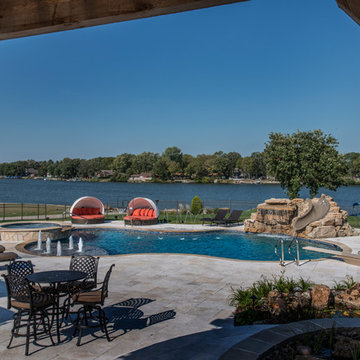 Morris, IL Freeform Swimming Pool and Hot Tub