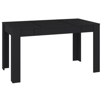 vidaXL Dining Table Black Engineered Wood Kitchen Restaurant Desk Furniture