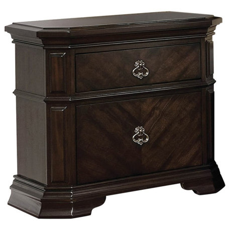 Furniture of America Kaylani Traditional Wood 2-Drawer Nightstand in Espresso