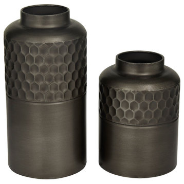 Modern Brown Metal Vase Set 561714