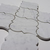 12"x12" Italian Carrara White Arabesque Lantern Mosaic Tiles, Set of 5, Polished