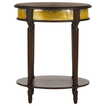 Rhonda Side Table, Dark Brown/Gold