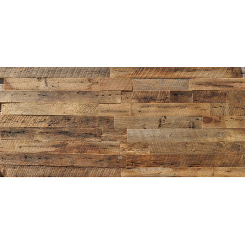 Reclaimed Wood Wall Paneling, Brown, 3.5" Wide, 20 sq. ft., Unsealed