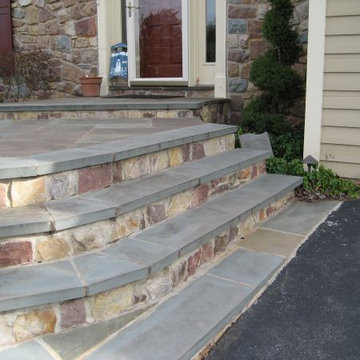 Veneer and Flagstone Tread Covered Steps
