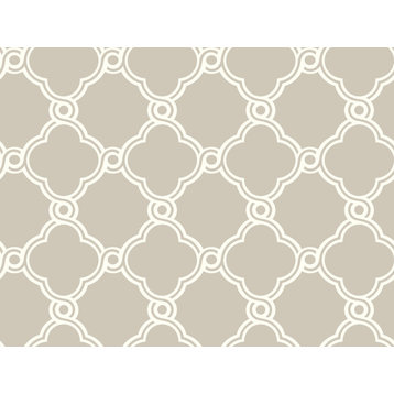 York Wallcoverings SS2508 Silhouettes Open Trellis Wallpaper Taupe
