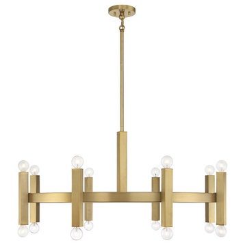 Savoy House Meridian 16-Light Chandelier M100103NB, Natural Brass