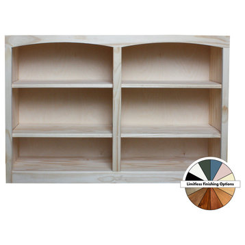 Solid Wood Bookcase, 30"x48", Unfinished