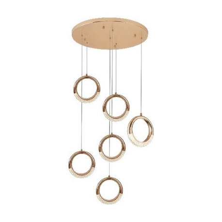 MIRODEMI® Cannero Riviera Luxury Gold Ring Pendant Lighting, 3 Lights