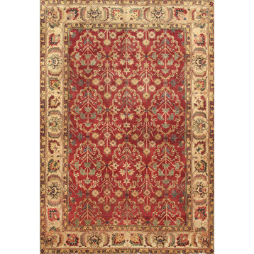 Agra Collection Hand-Knotted Lamb's Wool Area Rug, 6'3"x8'9"