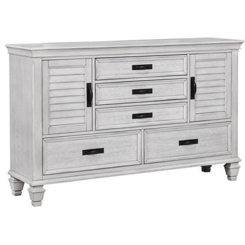 Coaster Franco 5-Drawer Wood Dresser with Panel Doors in White