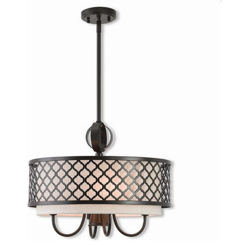 Traditional Glam Four Light Chandelier-English Bronze Finish - Chandelier