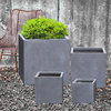 Modern Concrete Square Pot Planter, Grey, 12"x12"x12"