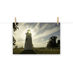Pi Photography Wall Art and Fine Art - Turkey Point Lighthouse with Sun Flare Horizontal Unframed Wall Art Prints, 12" X 18" - Turkey Point Lighthouse with Sun Flare Horizontal - Nautical / Maritime / Beach / Coastal / Seascape Nature / Landscape Photograph Loose / Unframed Wall Art Print - Artwork