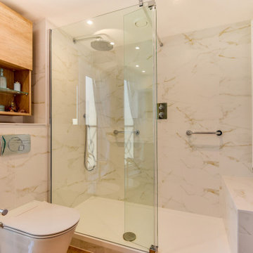 Marble & Wood Bathroom in Worthing, West Sussex