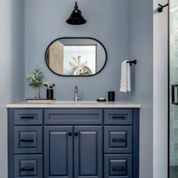 Newport Blue Raised Panel Cabinets - Bathroom Cabinets