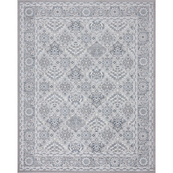 Rosalind Traditional Oriental Gray Rectangle Area Rug, 9' x 12'