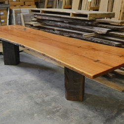 Live Edge Table with Barn Beam Base - Products