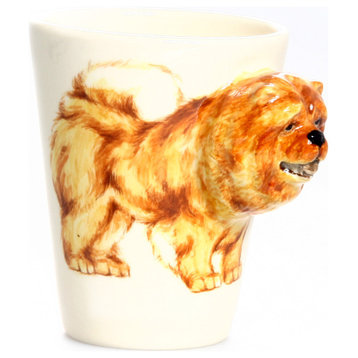 Chow Chow 3D Ceramic Mug, Brown
