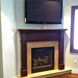 Custom Mantel & Marble Surround - Indoor Fireplaces