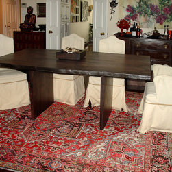 Stained Manitoba Maple Live Edge Dining Table - Dining Tables