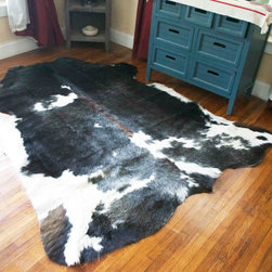 NEW TRICOLOR COWHIDE RUG COWSKIN COW HIDE LEATHER 6.4X5.2---767 - Home Decor