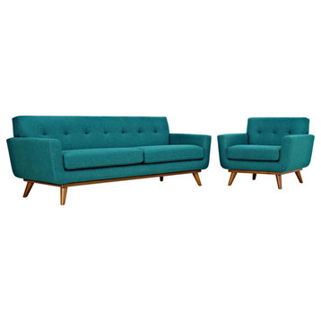 Giselle Teal Armchair and Sofa Set of 2