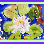Betsy Drake - Lily Pad Door Mat 30x50 - These decorative floor mats are made with a synthetic, low pile washable material that will stand up to years of wear. They have a non-slip rubber backing and feature art made by artists Dick Hamilton and Betsy Drake of Betsy Drake Interiors. All of our items are made in the USA. Our small door mats measure 18x26 and our larger mats measure 30x50. Enjoy a colorful design that will last for years to come.
