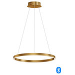 ET2 - ET2 Groove 24" LED Pendant E22724-GLD - Gold - Rings formed from U-shaped aluminum channel are finished in your choice of Black or Gold. These fixtures are Bluetooth enabled which allows you to tune the color temperature to match your mood or room decor.