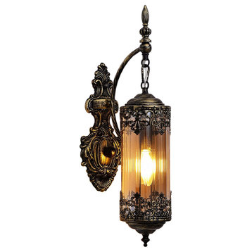 Rust Glass Wall Sconce Vintage Industrial Wall Lamp