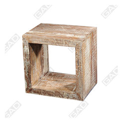 HOLLOW GEOMETRIC WOODEN CUBE - Furniture