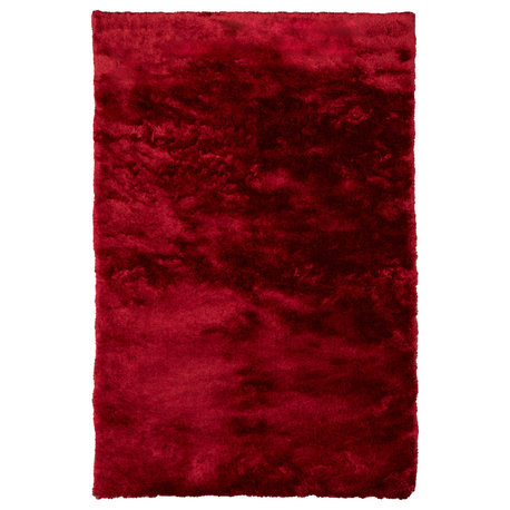 Weave & Wander Armada Plush Shag Rug, Cranberry, 7'6"x9'6"