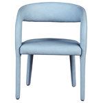 Meridian Furniture - Meridian Furniture Sylvester Faux Leather Dining Chair, Light Blue - Modernize your home with this Sylvester light blue vegan leather dining chair. Featuring soft and durable light blue vegan leather upholstery, this chair offers you a comfortable and long-lasting place to sit while you dine. It's fully upholstered, giving it a solid look that is ideal for any contemporary home. Its rounded back provides upper back support, while its semi-open design makes a fashionable decorative statement that is sure to catch the eyes of anyone who joins you for dinner.