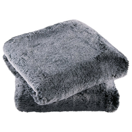 Faux Fur Pillow Shell Set, Black, 2 Piece, 20"x20"