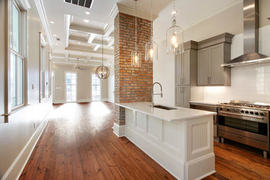 Restored custom home in New Orleans featuring our Tavern grade 6" antique brown