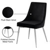 The Draper Dining Chair, Black, Velvet, Chrome Base (Set of 2)