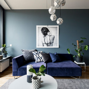 75 Beautiful Living Room With Blue Walls Pictures & Ideas | Houzz