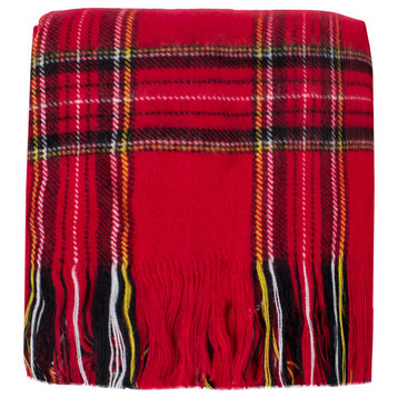 Classic Red Plaid Design Throw Blanket - 50"x60", Red