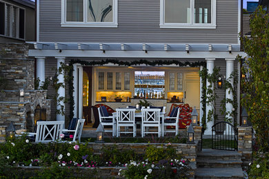 Inspiration for a coastal family room remodel in Orange County