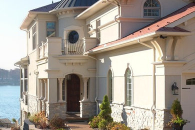 Example of a tuscan exterior home design in Other
