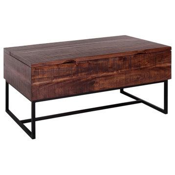 Porter Designs Lakewood Lift Top Solid Acacia Wood Coffee Table - Brown