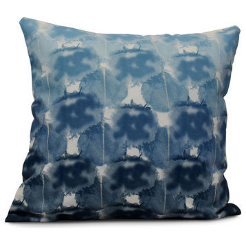Beach Clouds, Geometric Print Pillow, Blue, 16"x16"