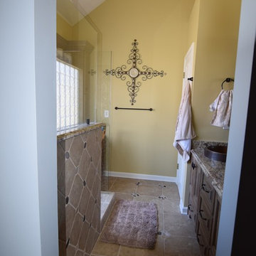 Typical builder bath becomes spa-like and beautifully functional