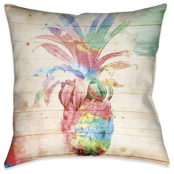 Laural Home Colorful Pineapple Indoor Decorative Pillow, 18"x18"